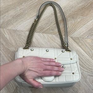 GG fashion Elegant White Marmont Style Shoulder Bag